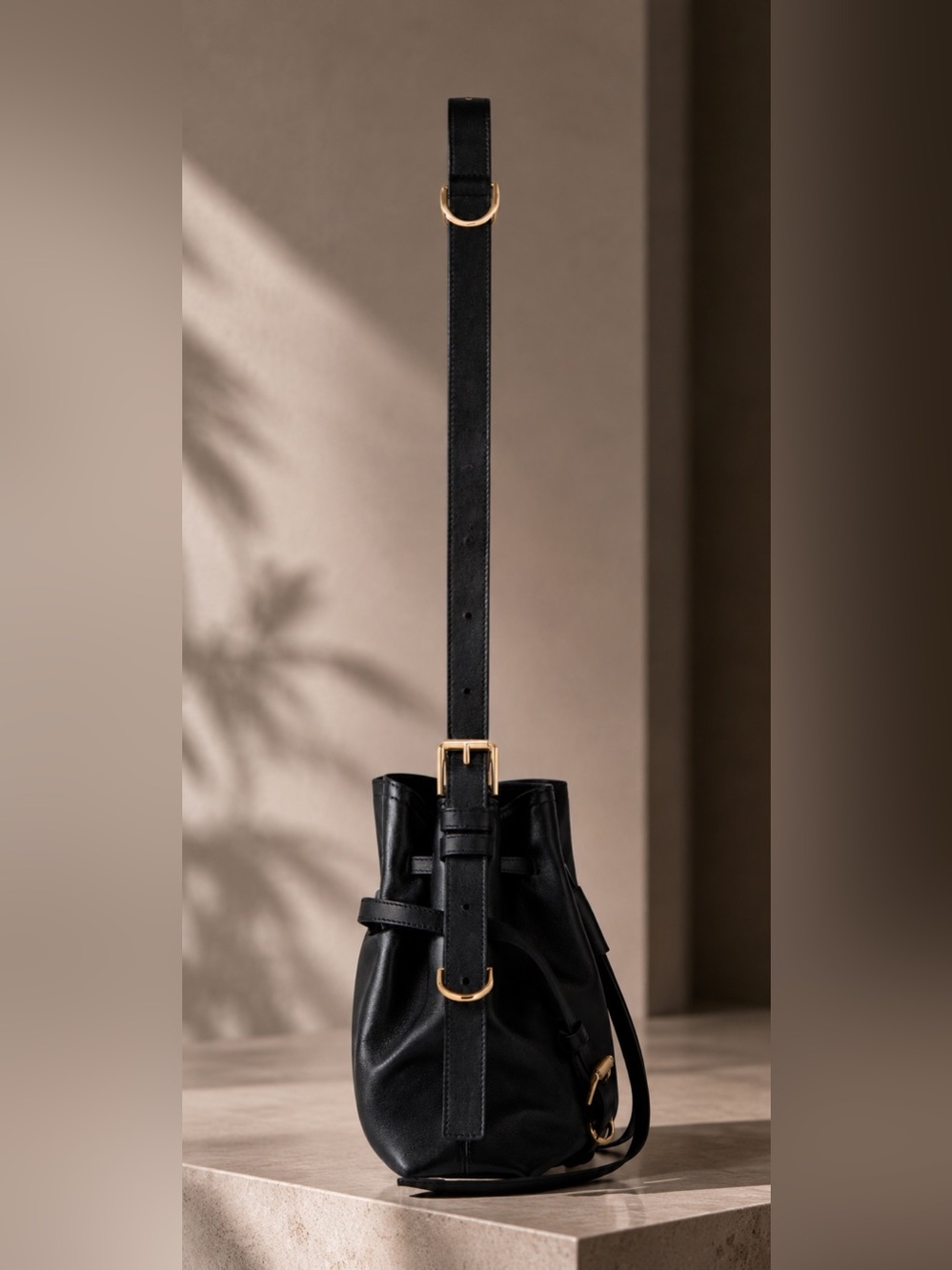 SOLD  Givenchy Small Voyou Bucket Bag Black Shiny Calfskin Leather Gold Hardware - Picture 15 of 17